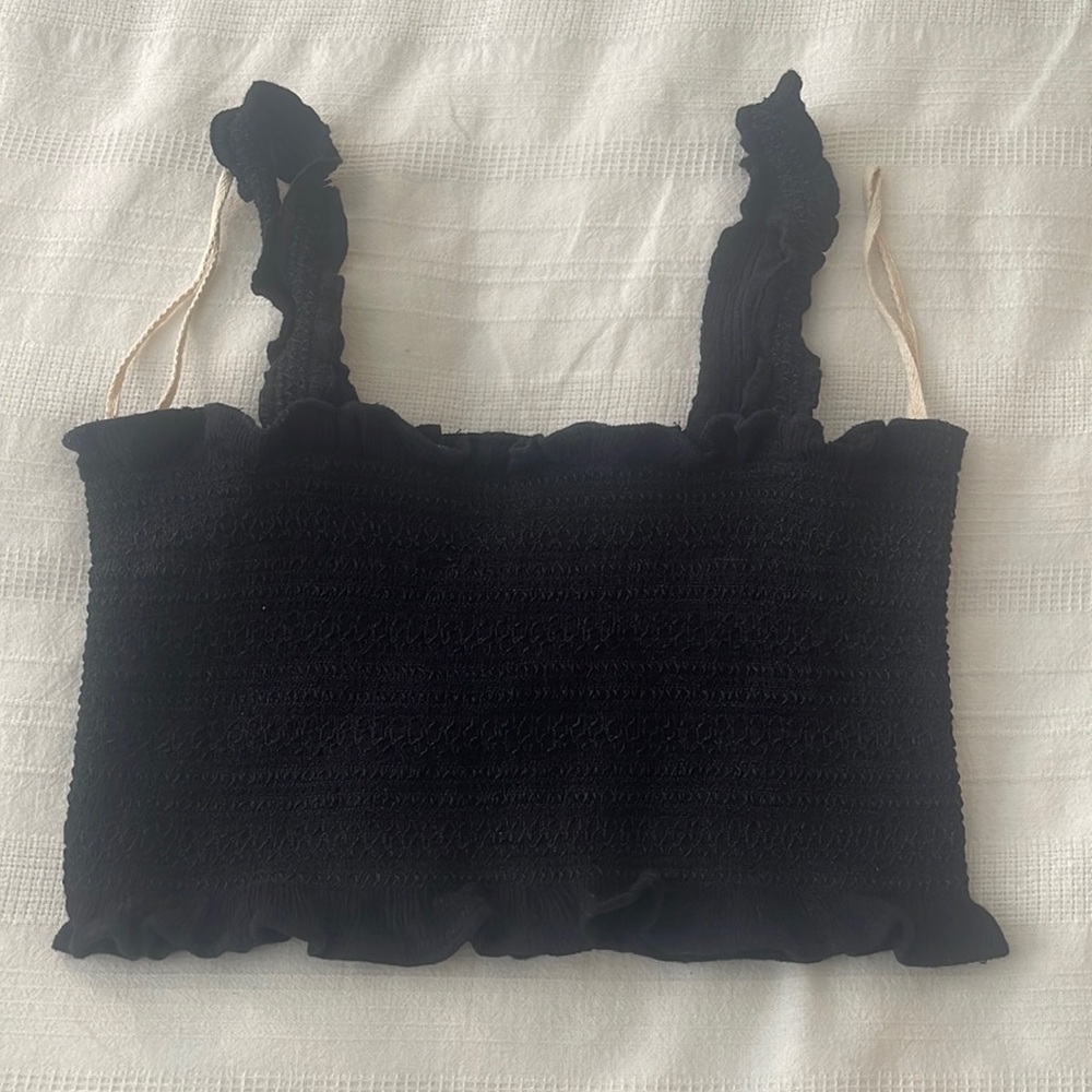 free people black crop top